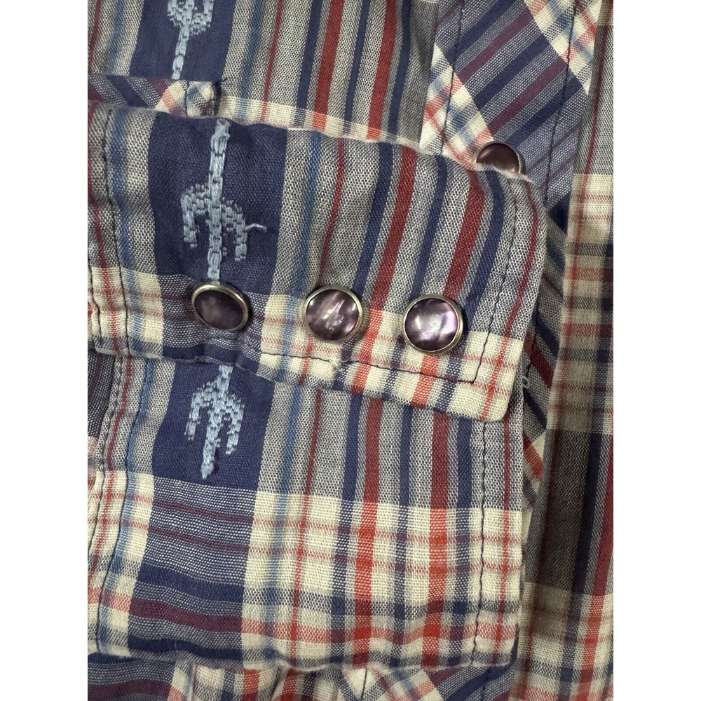 Vintage 90s Wrangler Western Brushpopper Colorful‎ Embroidered Cactus See Pics** - Picture 3 of 9